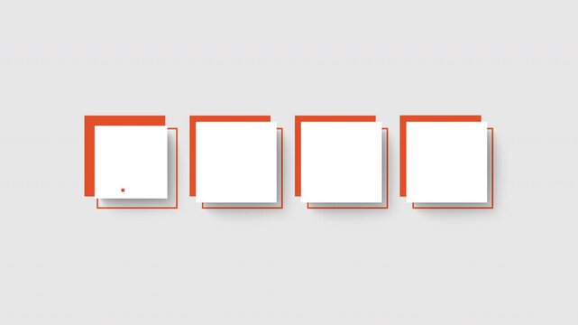 Four square elementsa animated basic infographic template. A layout for creating business reports and presentations