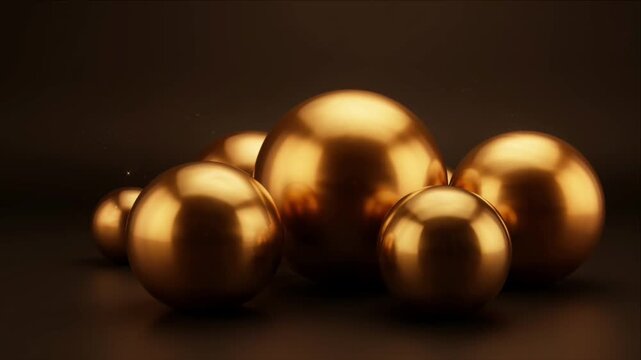 Gold ball luxury new year party background design with shiny metallic sphere dark elegant backdrop and golden sphere glow elegant celebration concept minimal glamour abstract art metallic shine