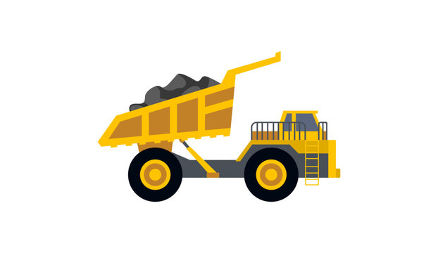 Mining dump truck vector illustration isolated on white background