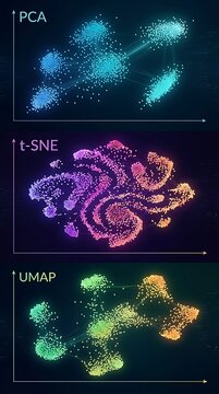 Comparison of dimensionality reduction algorithms on dark background