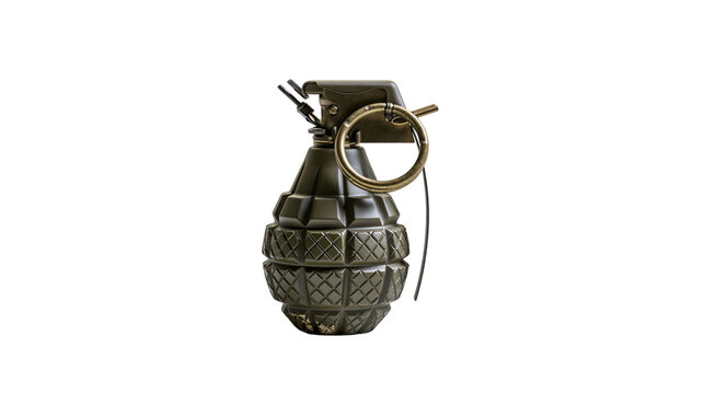 Fragmentation Grenade with Pull Ring and Safety Lever