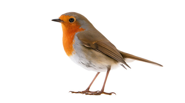 European Robin bird with orange breast and grey back
