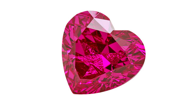 Heart shaped faceted pink gemstone