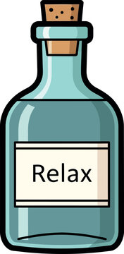 Relaxation Potion Bottle Vector Illustration
