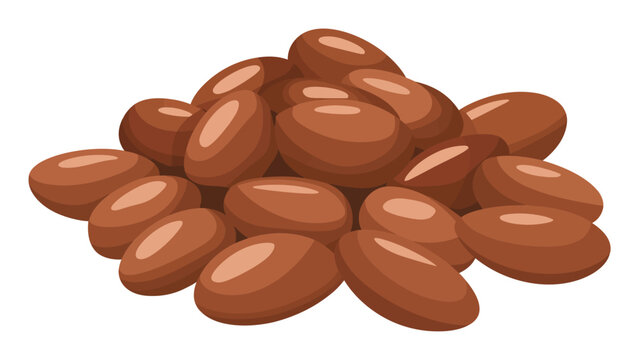 Un mont&oacute;n de granos de caf&eacute; tostados aislados sobre fondo blanco
