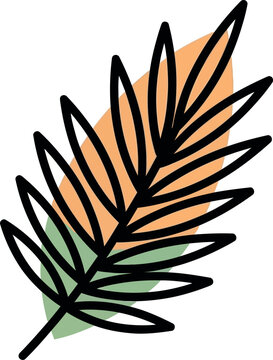 Boho Palm Leaf Vector Illustration