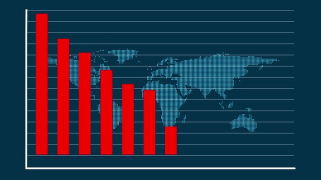 Financial Stock Market Crash and Downward Economic Trend Chart