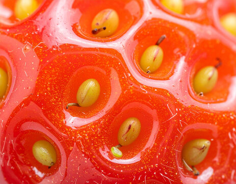 Texture of Strawberry Skin and Achenes