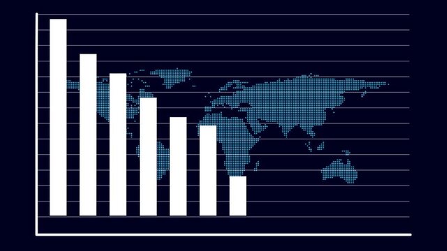 Financial Stock Market Crash and Downward Economic Trend Chart