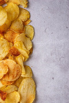 Crispy fresh potato chips, junk food