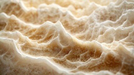 Obraz premium Close-Up of Textured Natural Stone with Layered Cream and Beige Tones | Generative Ai