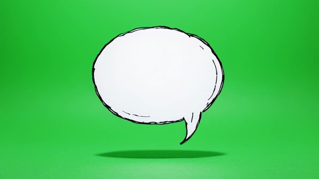 Speech Bubble Animation with Subtle Movement on Green Screen Background