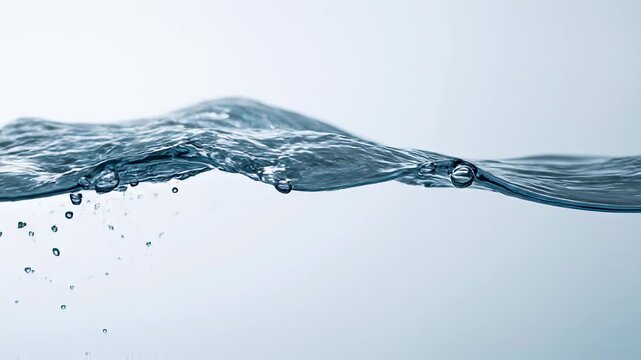 Water Line with Sinking Bubbles Half Underwater 4K