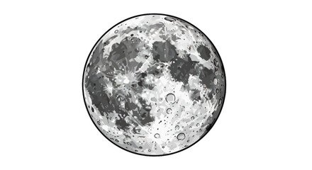 Full Moon Hand Drawn Vector Illustration © RGN