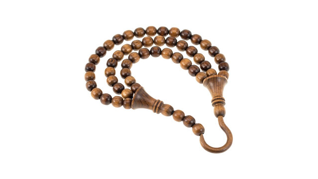 Islamic prayer beads misbaha tasbih with wooden and brown beads, religious