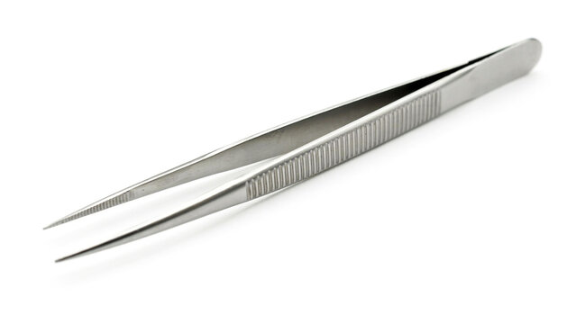Stainless steel tweezers with serrated tips for gripping tweezers stainless