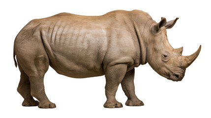 Naklejka premium White rhinoceros standing profile view