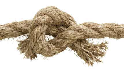Thick natural fiber rope tied in a knot © Maria