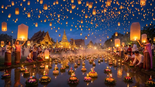 Loy Krathong and Yi Peng Festival Magical Floating Lanterns in Thailand