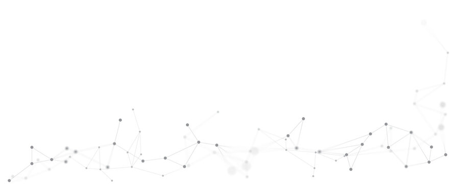 Abstract Polygonal Network Connection Banner with Low Poly Lines and Dots Technology Background
