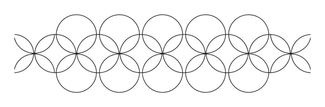 Un patr&oacute;n geom&eacute;trico continuo de c&iacute;rculos entrelazados en blanco y negro