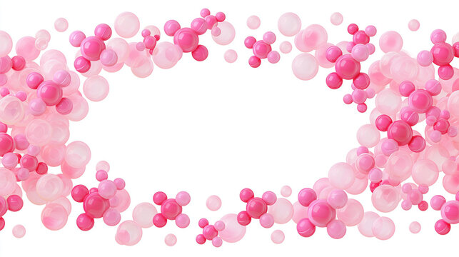 Colorful pink bubbles creating a vibrant and playful border design.