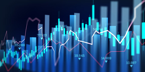 Naklejka premium Investment finance chart. Stock market business financial growth graph. Concept for business, economy and marketing.