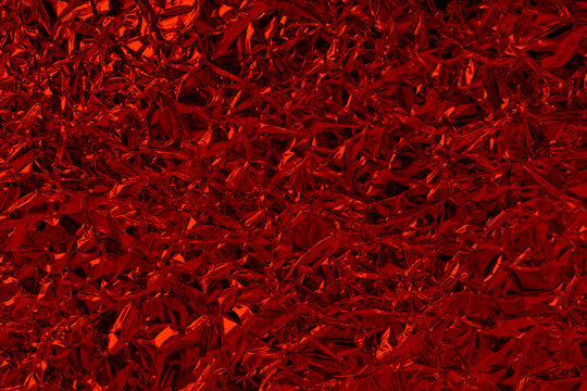 Dark red foil leaf shiny texture, abstract wrapping paper for background and design art work.