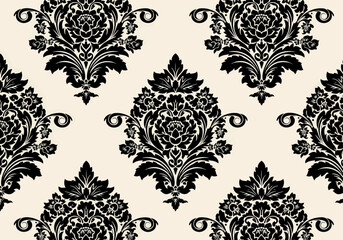 Obraz premium Vintage Luxury Damask Pattern With Intricate Gold Floral Elements