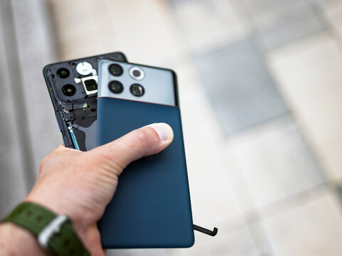 physically smashed mobile phone