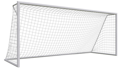 White metal soccer goal with net © Natalia