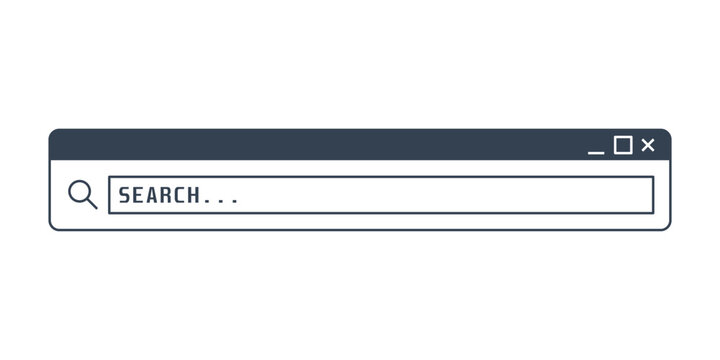 Retro computer search bar window interface