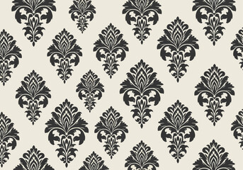 Fototapeta premium Rich Ornamental Damask Pattern With Classic Baroque Floral Symmetry