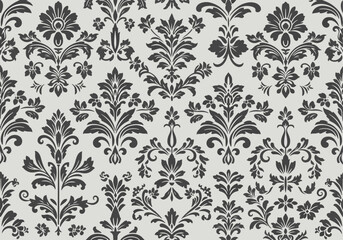 Obraz premium Royal Luxury Damask Background With Symmetrical Vintage Floral Decorations