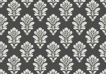 Fototapeta premium Vintage Royal Damask Vector Pattern With Intricate Floral Ornamentation