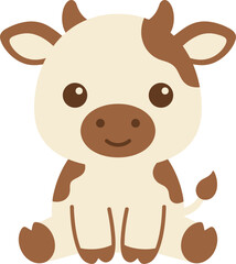 Obraz premium Cute cartoon calf illustration with a white background for childrens designs and playful graphics