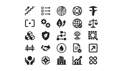 Fototapeta premium Business management and development professional icon set with business