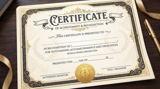 Education Diploma Certificate with Gold Medal on Financial Document Paper Business Application Form and Dollar Bill Concept for Academic Achievement and Finance Success