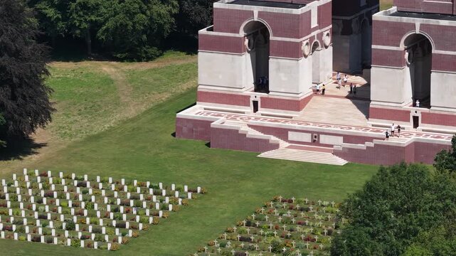 Thiepval memorial to the missing of the somme aerial view
