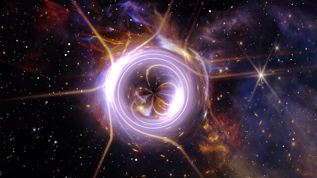 Wormhole Distorting Light Of Stars In The Deep Space Universe