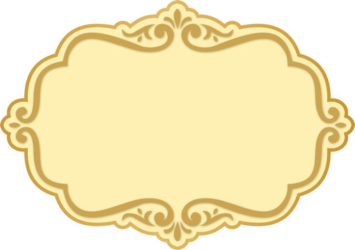 Elegant Gold Ornate Frame Label Vector. Luxury Design Element for Branding, Invitations, and Certificates.