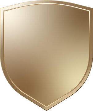 Premium Gold Shield Icon. Blank Metallic Emblem for Security, Protection, Luxury Branding, Awards, and Certification Badge Design.