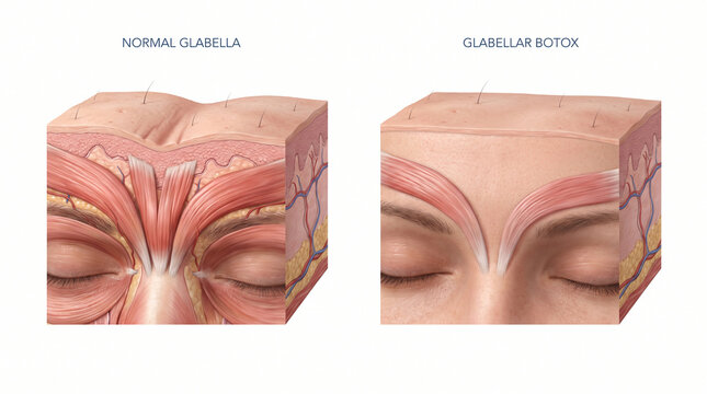 3D Comparison of Normal Glabella and Glabellar Botox Muscle Relaxation
