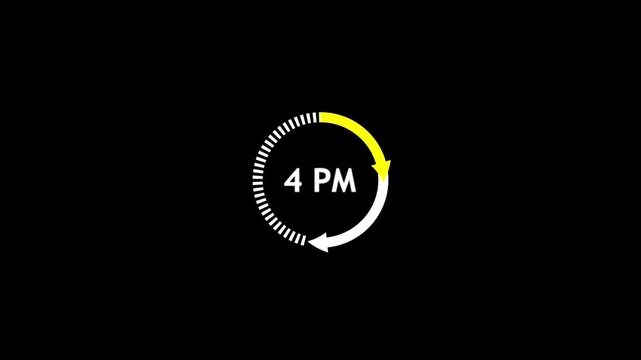 Analog clock showing 4 p m with golden hands and numbers on black background minimalist