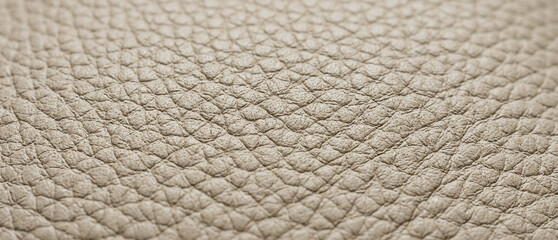 Naklejka premium Macro Shot of Luxury Beige Grained Leather Surface