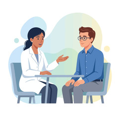 Fototapeta premium Doctor Consulting Patient Vector Illustration