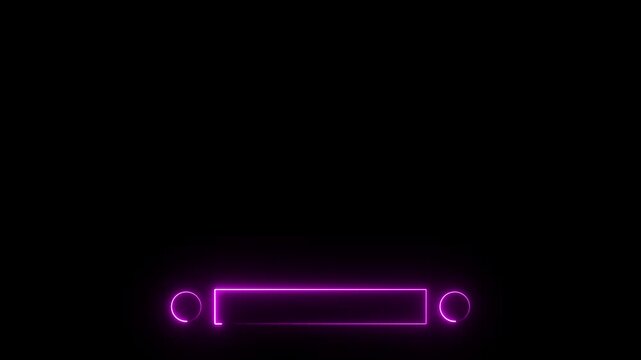 Pink Neon Loading Progress Bar Animation with Glowing Circular Endpoints abstract glowing neon line cyan color circular lens animation neon light on black background 4k..