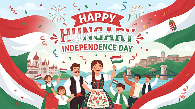 "HAPPY HUNGARY INDEPENDENCE DAY" at the top.