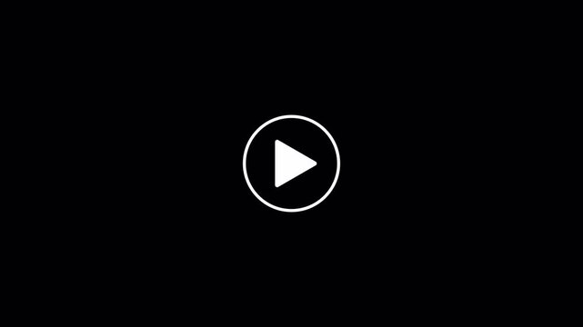 Play and Pause Button Toggle Animation on Transparent Background with Modern Media Control Icons, Video Music Start and Stop Button, Video Player UI, App Interface, Motion Graphic in 4K