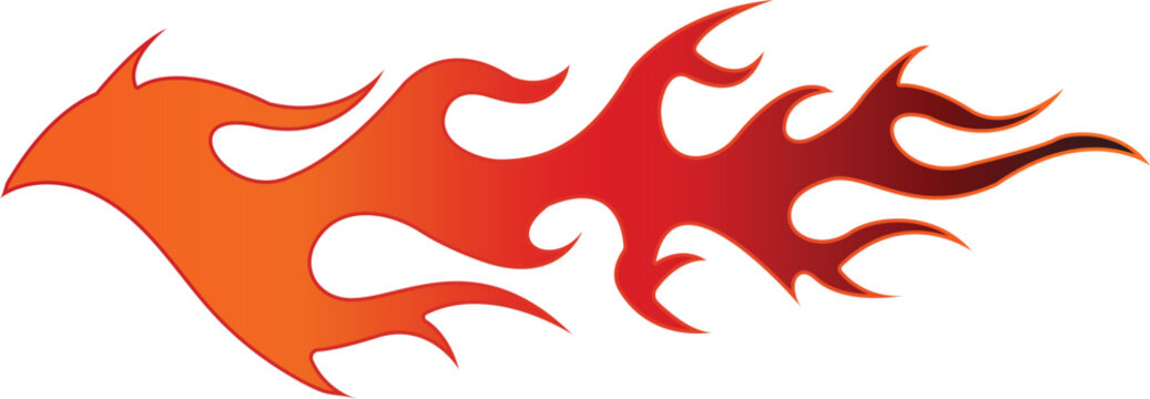 Tribal fire flame design side car vinyl sticker design.